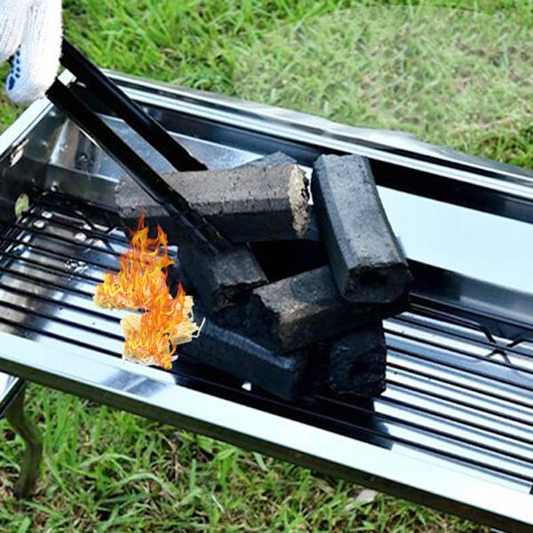 Träullständare för eldstäder Bärbar brandfarlig tändsticka för BBQ-grillar 64PCS