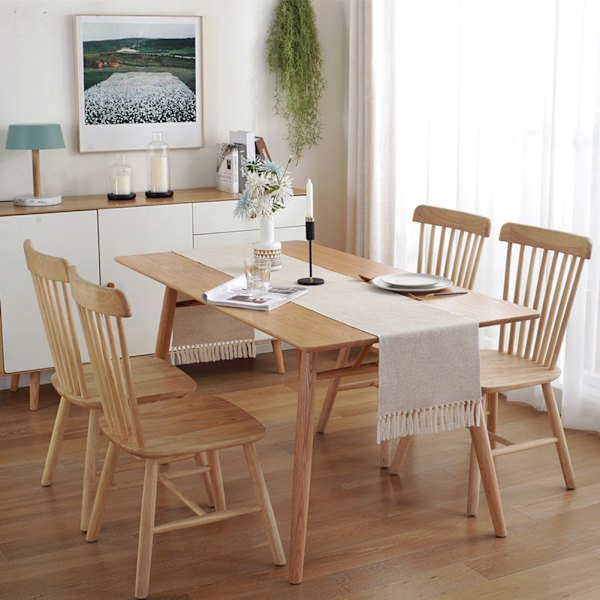 Enkel solid färg bordslöpare hushålls tematta soffbordsflagga för festivalfest Waffle 33 X183cm 220G