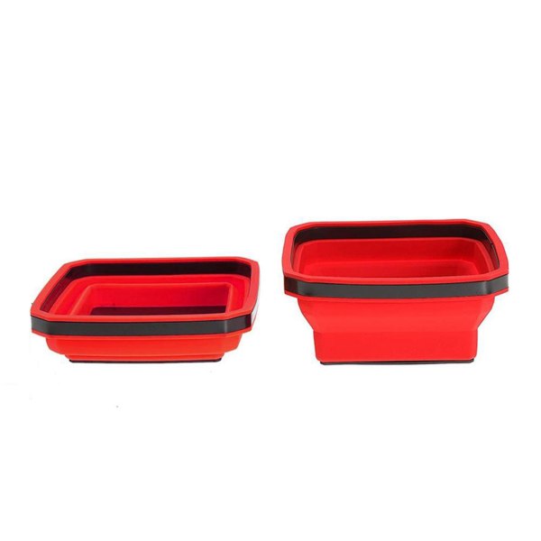 1/4 st silikon hopfällbar magnetisk delbricka Multifunktionell bärbar verktygslåda för hårdvarudelar Red