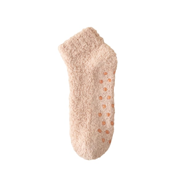 Fuzzy ankelstrumpor för damer med halkfri prick, hög elastisk ventilerande strumpa för kallt väder Orange