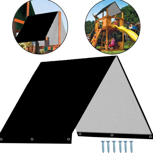 Vattentät Shade Canopies Cover Ersättning Tarp Roof Kids Lekplats UV-skydd Gray