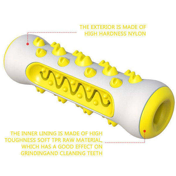 360° hundtandborste tuggar leksak Bittåligt husdjur lindra ångestleksak för hundvalp husdjur Yellow