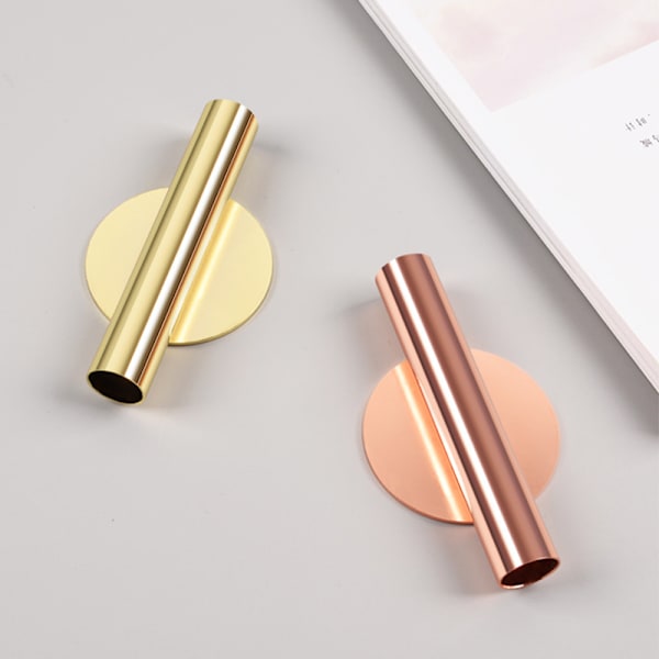 Blomsterarrangemang Tube Innovativ Vägg Blomma Guld Perforatin Gratis Vardagsrum Väggdekorationshänge Golden Round Bottom