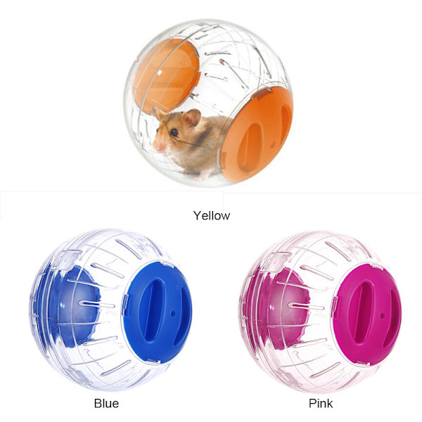 12 cm tyst hamster träningshjul mini löpboll Akryl för hamster Guinea små husdjursmaterial Yellow