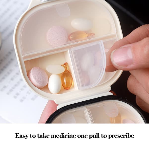 Mini Bärbar tablettdispenser Medicinlåda med stor kapacitet Fuktsäker förseglad förvaringslåda för tabletter Rectangle