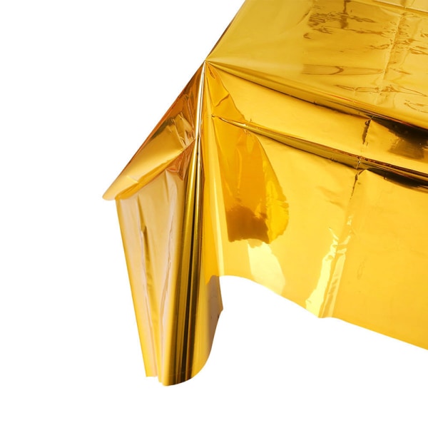Aluminiumfolie blank vattentät duk Tvättfri rektangelduk för semester Bröllopsfester Inredning Gold
