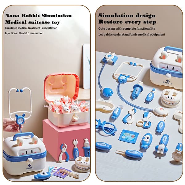 Läkarverktyg för barn Set Bärbar rollspelsleksak för barn Barn Pojkar Flickor Pink Basic Model