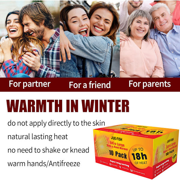 Multipurpose Hand Warmer Natural Lasting Heat Patch Självhäftande fötter Body Warm Paste Pad för vintern