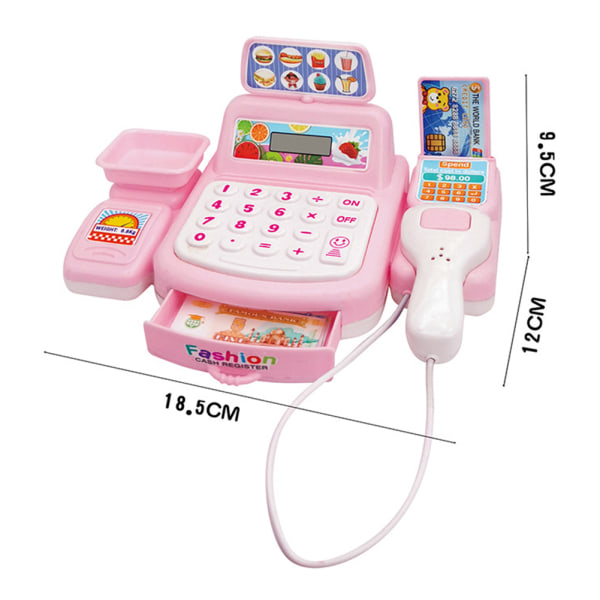 Barnlek Husleksak Supermarket Kassaapparat Leksak Multifunktionell pedagogisk leksak för förskolebarn Pink