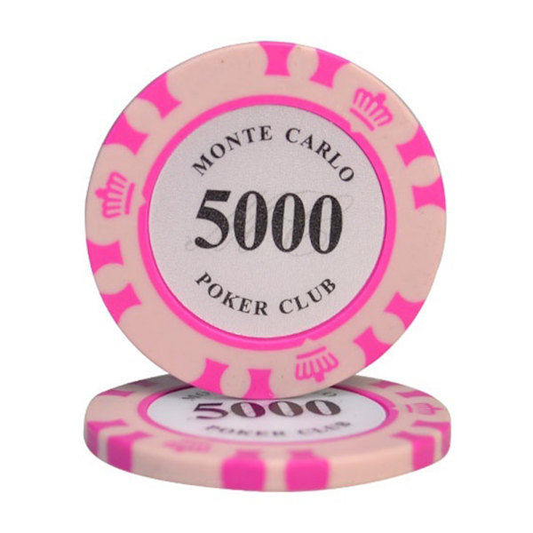 Poker Chip Mahjong Texas Hold'em Poker Chip High End Spelkort Casino Tillbehör Face Value 5000