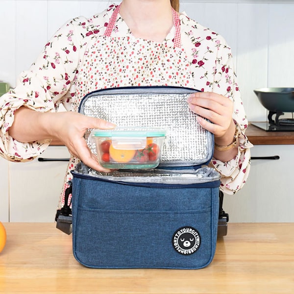 Bärbar isolerad matsäck Multifunktionell kylväska med stor kapacitet för picknick hemma Gray S