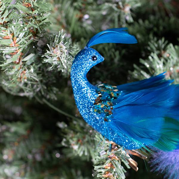 Christmas Simulation Peacock Pendant Long Tail Peacock Xmas Tree Hängande Dekor 2