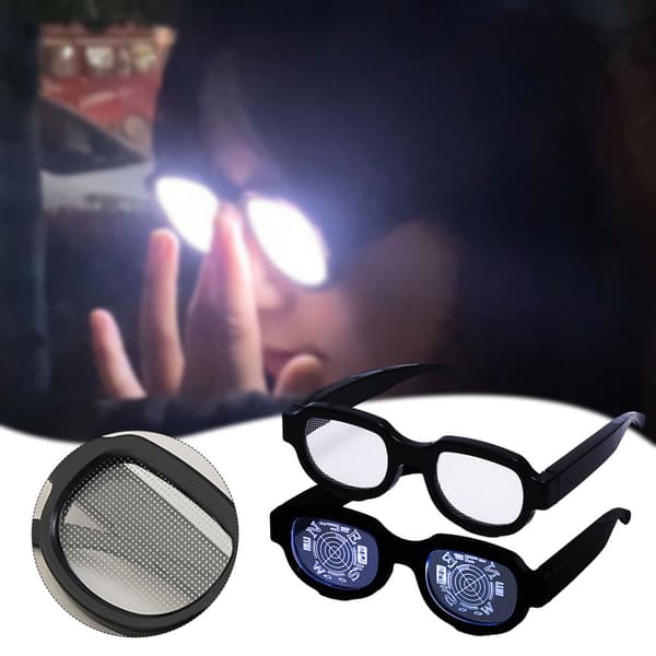 LED Cartoon Touch-typ glöder glasögon Uppladdningsbara självlysande festglasögon för prestanda Red Eye