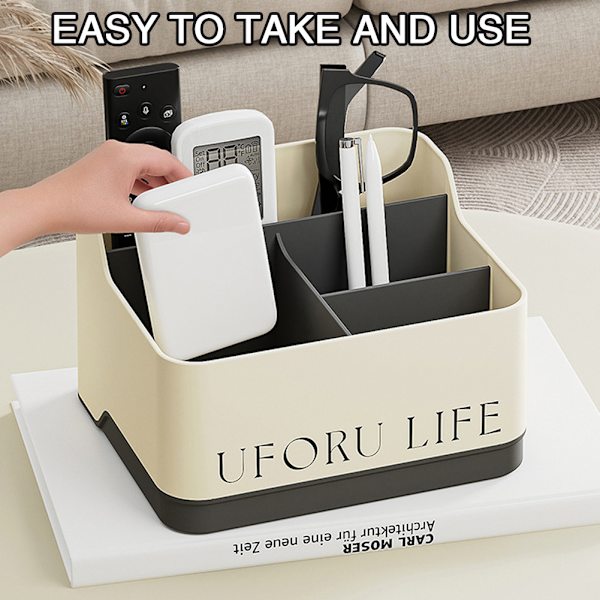 Desktop Organizer Box för diverse Stor kapacitet Efterbehandling Case för vardagsrum
