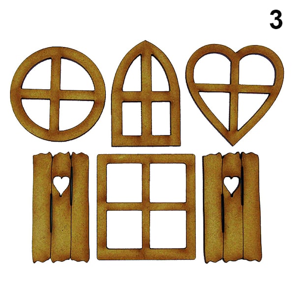 Fairy Dörr och Fönster Set För Träd Miniatyr Trä Fairy Pixie Trädgård Utomhusdekor för Hem Barn 3