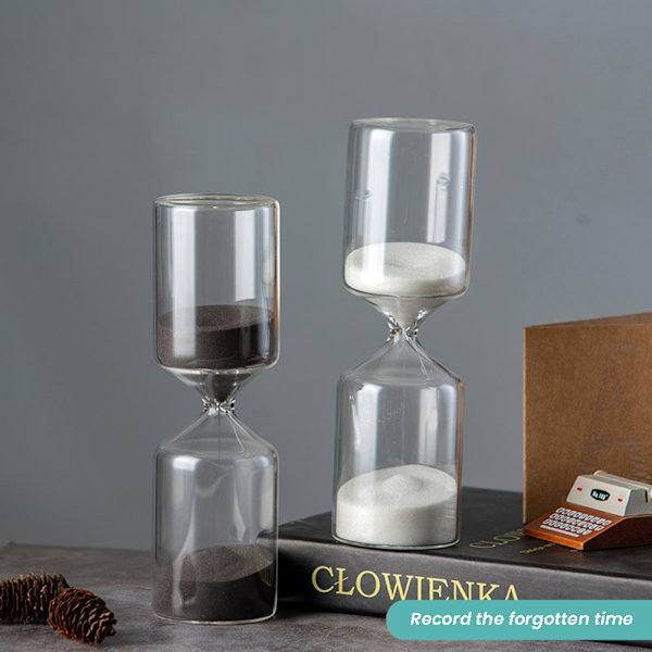 Cylindriskt glas Sandglas Multifunktionell Sandglas Timer Personlig skrivbordsdekoration Blue