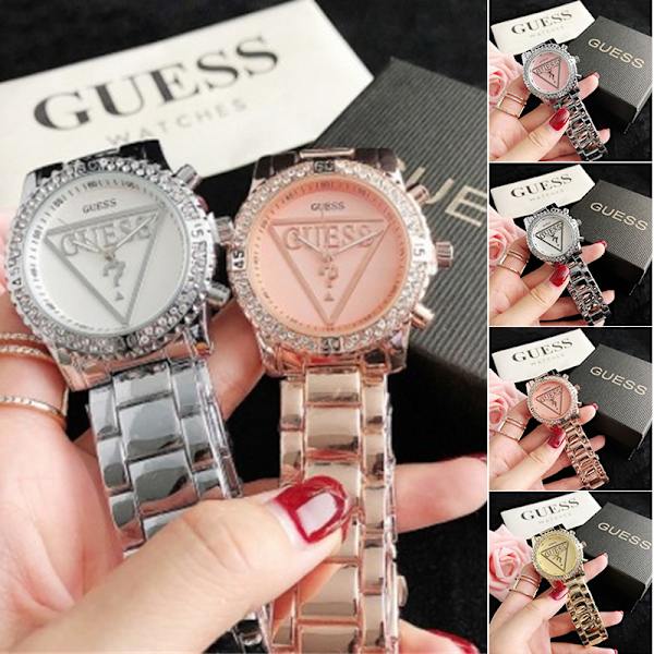 Gissa rostfritt stål Rhinestone Watch Casual Quartz Watch Elegant tillbehör present till flickvän Mamma Hustru 3