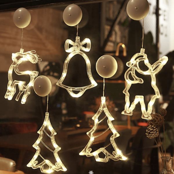 Christmas Cartoon Sugkopp String Lights Enkel Xmas Festival dekorativa ljus för semester fester 4pcs