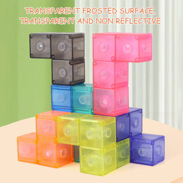 Magnetiska kuber för barn Byggklossar Leksak Hand Ögonkoordination Pusselspel Leksak för barn 3 år gamla Multicolour