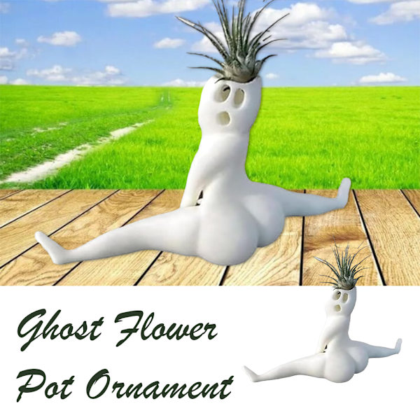 Funny Ghosts Resin Planter Ornament Resuable Airs Plant Display Pot för Fönster TV-skåp Flowerpot