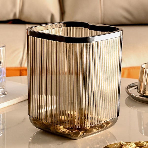 Mode Mini Desktop Papperskorgen Stor öppning Multipurpose Papperskorgen Hållare För Vardagsrummet Stone Black