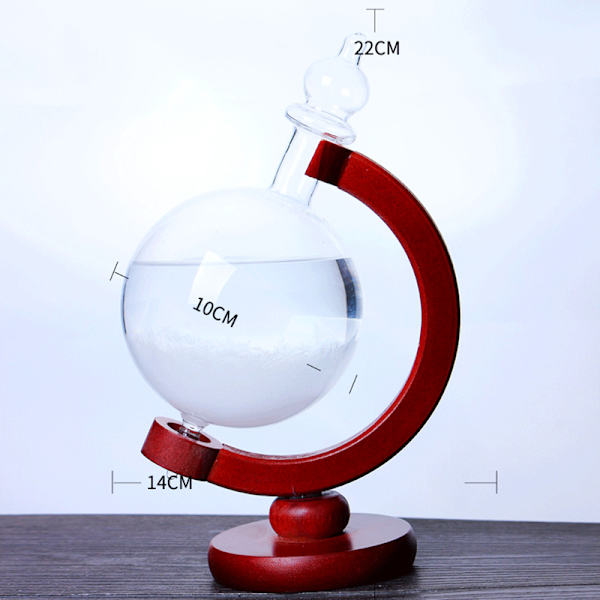 Globformad Storm Glasflaska Väderstation Desktop Väderprognos Transparent Glas Storm Ball Heminredning C