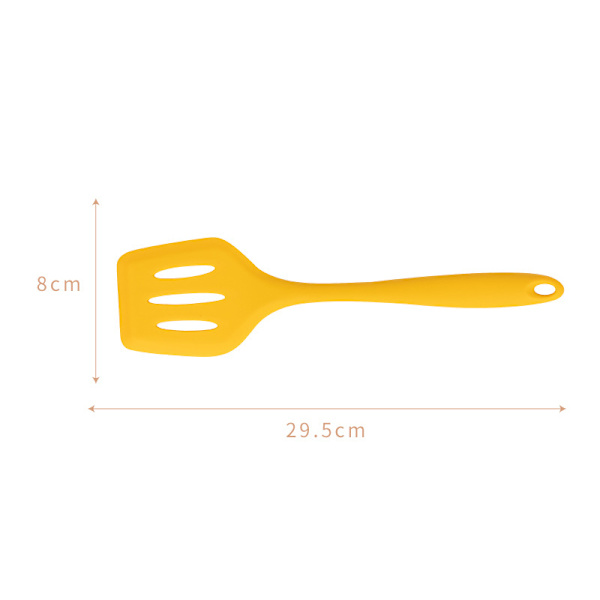 1/5-pack Silikon Köksredskap Set För Matlagning Bakning Gul Non Stick Spatel Set Värmebeständig Köksprylar Slotted Spatula X1