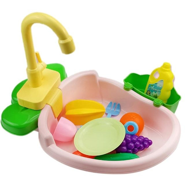 Automatiskt fågelbadkar med kran Husdjur Papegojor Fontäner SPA Pool Rengöringsverktyg Säkert Lek Hus Diskbänk Fåglar Leksak Multipur Pink