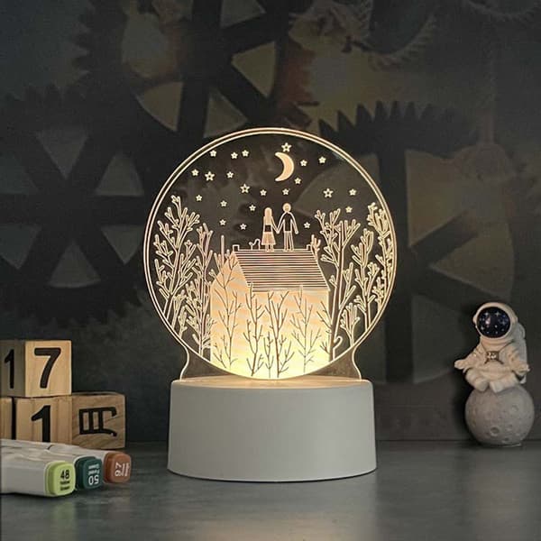 Alla hjärtans dag 3D Prejection Light Personlig delikat nattlampa för sovrum Proposal A