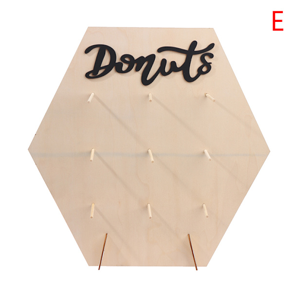 HITN Donuts Väggställ Dessert Tårta Display Rack Bröllopsfödelsedagsfest Dekor E