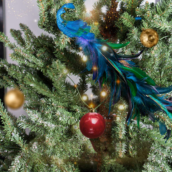 Christmas Simulation Peacock Pendant Long Tail Peacock Xmas Tree Hängande Dekor 2