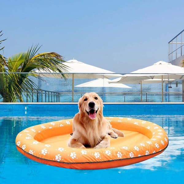Hundpool Vattenleksaker Flytande flottar Uppblåsbar Pet Pool Float Sommar Blue