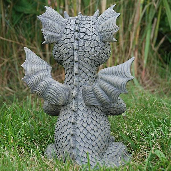 Trädgårdsdrake Mediterad staty Samlar 16 cm hartsprydnad utomhusgårdsdekoration D
