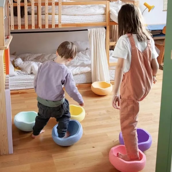 Barn Balansträning Steg Stenleksak Främjar stabilitet Steg Sensorisk leksak för barn Småbarn Blue
