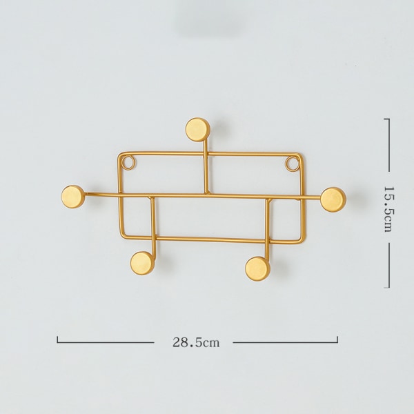 Geometrisk kreativ metallkrok multifunktionell vägghängande klädhängare krok för hem sovrumsdörren tillbaka Square Gold Small