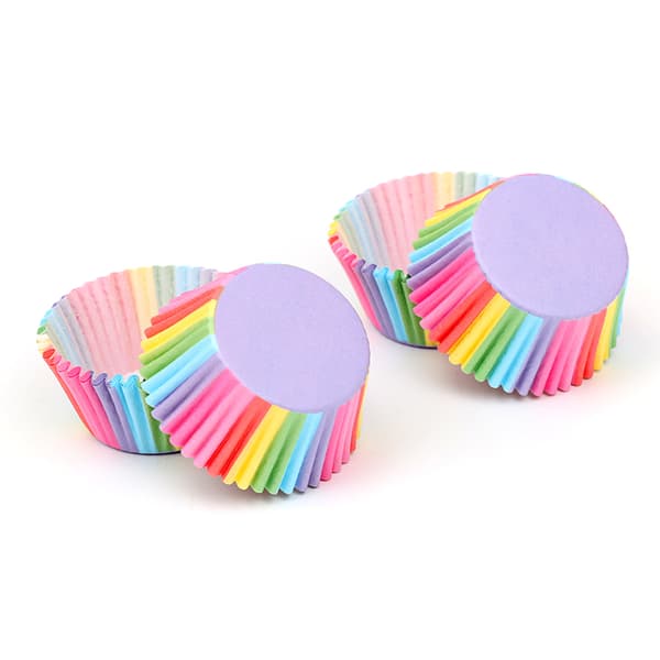 100 st Rainbow Paper Cake Cupcake Liners Bakning Muffin Cup Case För Köksfest