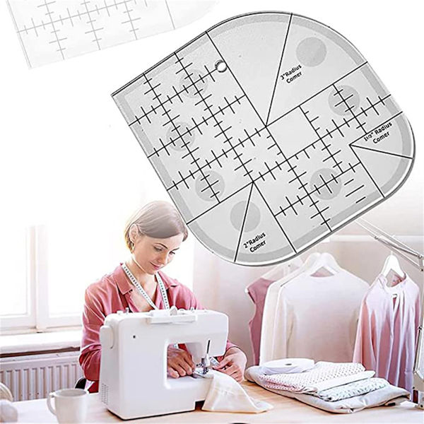 Böjd hörn Cutter Linjal Akryl DIY Crafts Patchwork sömnadsmall A