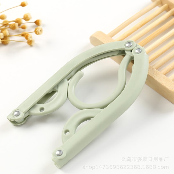 Resefällbar hängande torkställning Multifunktionell bärbar klädhängare för vardagsrum Green with Clip 10PCS