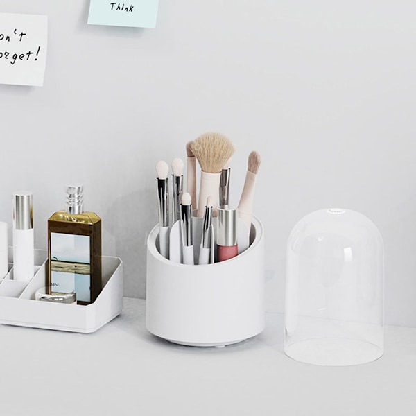 Multi-Grid Desktop Pennhållare Plast Multi-funktion Roating Pennfodral Case Pen Organizer för kontors skolmaterial White