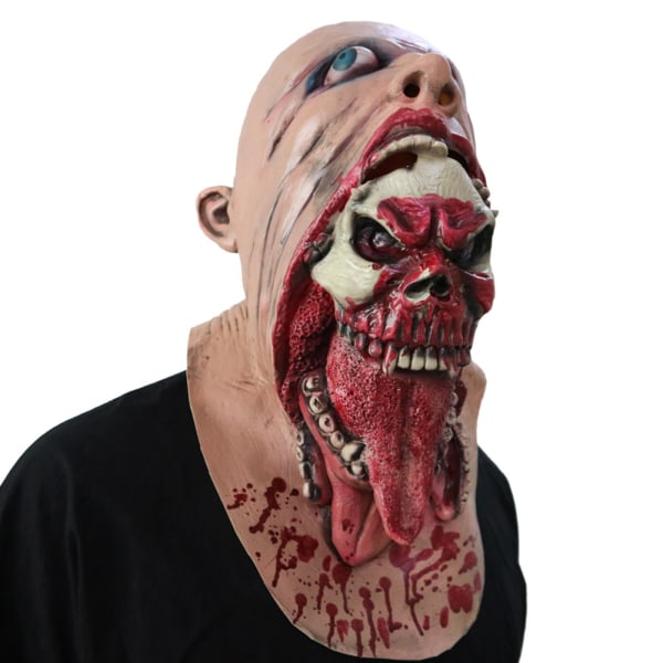 Halloween Skräck Latex Masque Skrämmande Zombie Face Cover Kostym Festmaterial Light Color