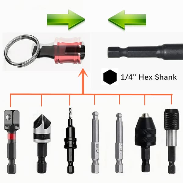 6 st Nyckelring Connectors Stabil fixering Snabbkoppling Nyckelring Connect Tool För Shopping Yellow