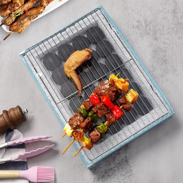 Rektangulära utomhusgrillar Högtemperaturbeständigt spisställ för matlagningspicknick Large Size