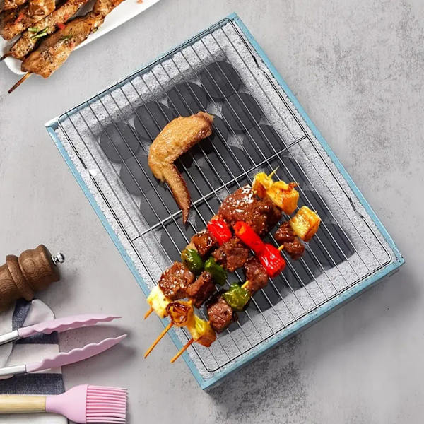 Rektangulära utomhusgrillar Högtemperaturbeständigt spisställ för matlagningspicknick Medium