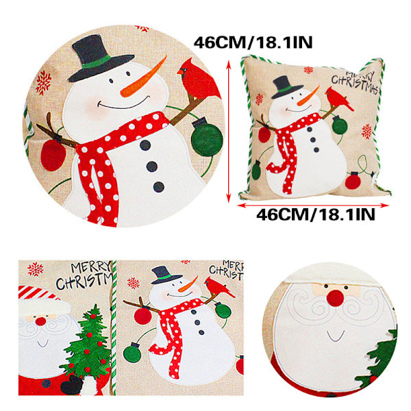 Julkuddfodral Utsökt tryck case för festheminredning Snowman
