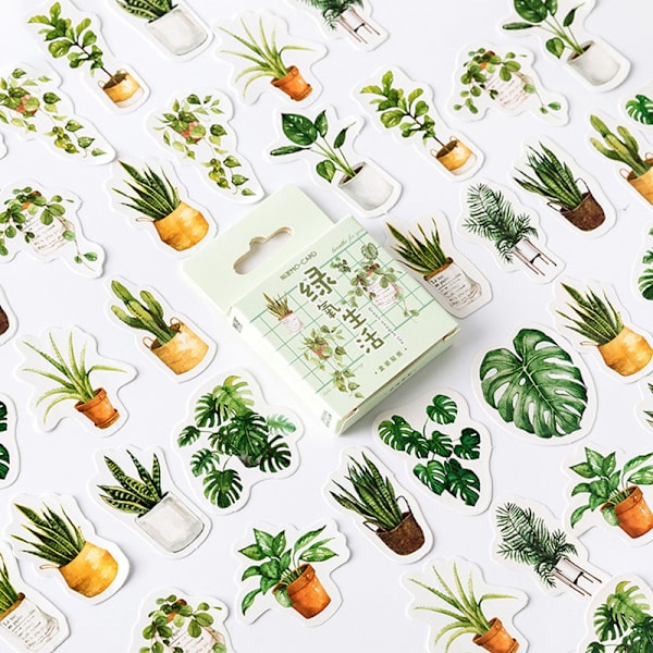 Klistermärke Scrapbooking Tillbehör Vackra självhäftande dekorativa klistermärken för presentförpackning anteckningsböcker Green