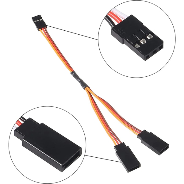 30-kärnig/60-kärnig servoförlängningskabel Y-kabel hane till hona förlängningsledningar för R C-helikoptrar 30 Core Black 20cm