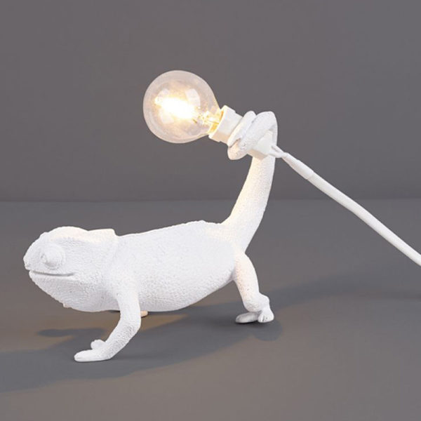 Chameleon Lamp Sovrum Resin Chameleon Skrivbordslampa Sänglampa Ljus Vägglampa UK Plug