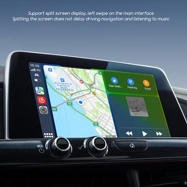 2-i-1 trådløs CarPlays Androids Auto kablet til trådløs adapter Smart USB-dongle Black
