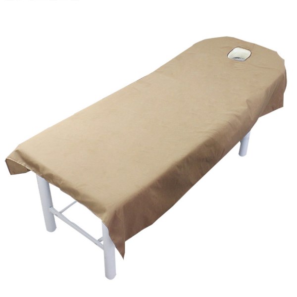 Massagebordsduk med ansiktshål Tvättbar Återanvändbar cover för skönhetssalong Enfärgad Pink 80cmx190cm Opening