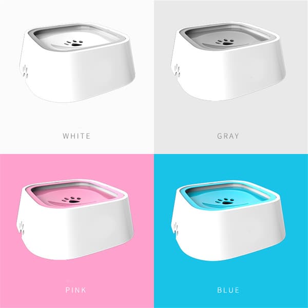 Creative Pet Water Bowl Stänksäker Dogs Water Dispenser Slow Drinking Bowl White